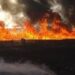 Через ворожий обстріл Криворізького району сталася масштабна пожежа 