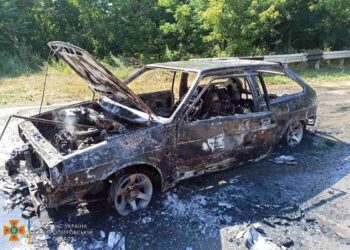 У Нікопольському районі вщент сгоріла автівка 