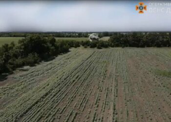 На Дніпропетровщині рятувальники підірвали у полі реактивний снаряд від «Урагану» (ВІДЕО)