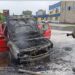 У Дніпрі під час руху загорілася іномарка 