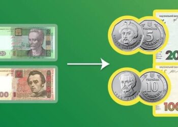 В Україні замінять купюри номіналом 5, 10, 20 та 100 гривень старих зразків 