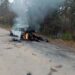 На Дніпропетровщині вогонь знищив автівку: спалахнув газовий балон