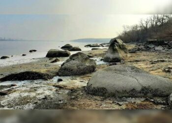 Через зниження води у Каховському водосховищі відкрилися загадкові написи на каміннях та інші “скарби”