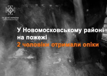 На пожежі у Новомосковському районі постраждали два чоловіки