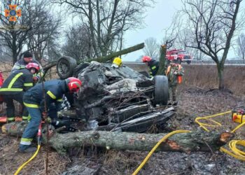 У Новомосковському районі автівка врізалася в дерева та перекинулася: водія вирізали з понівеченого салону