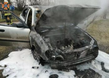 На приватному подвір’ї у Павлоградському районі вщент згоріла автівка