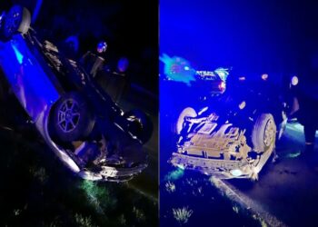 У Дніпрі легковик наїхав на бордюр та перекинувся на дах: поліція розшукує кермувальника