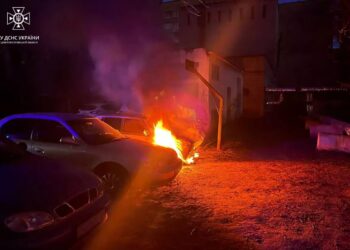 У дворі на Березинській горів «ВАЗ 21063»