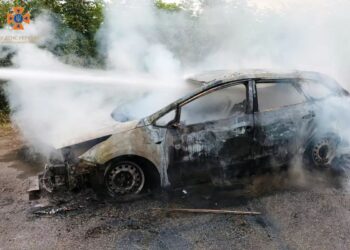У Кам’янському районі на ходу загорівся легковик: авто знищено вогнем