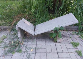 “Сила кохання”: у Кривому Розі невідомі зламали бетонну лавку на алеї закоханих