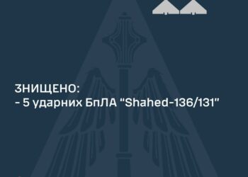 В небі над Україною знищено п’ять ударних дронів