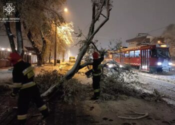 Рятувальники показали, як боролися вночі з наслідками негоди (ФОТО)