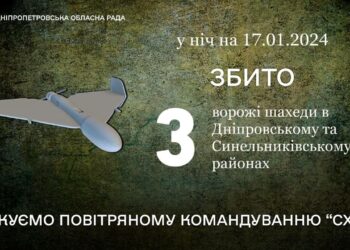 Вночі над Дніпропетровщиною збили три «шахеди»