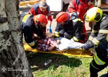 Мати не впоралася із керуванням:  у Кривому Розі авто з дитиною у салоні влетіло в дерево