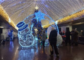 Головна ялинка Дніпра вперше з’явилася у метро (ФОТО)