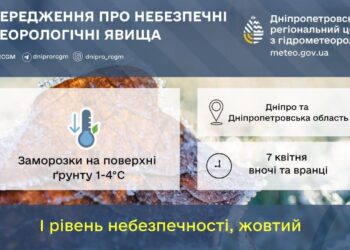 У Дніпрі та області очікуються заморозки