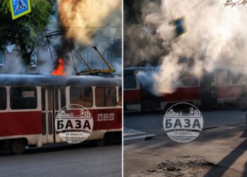 У Кривому Розі загорівся вагон швидкісного трамвая